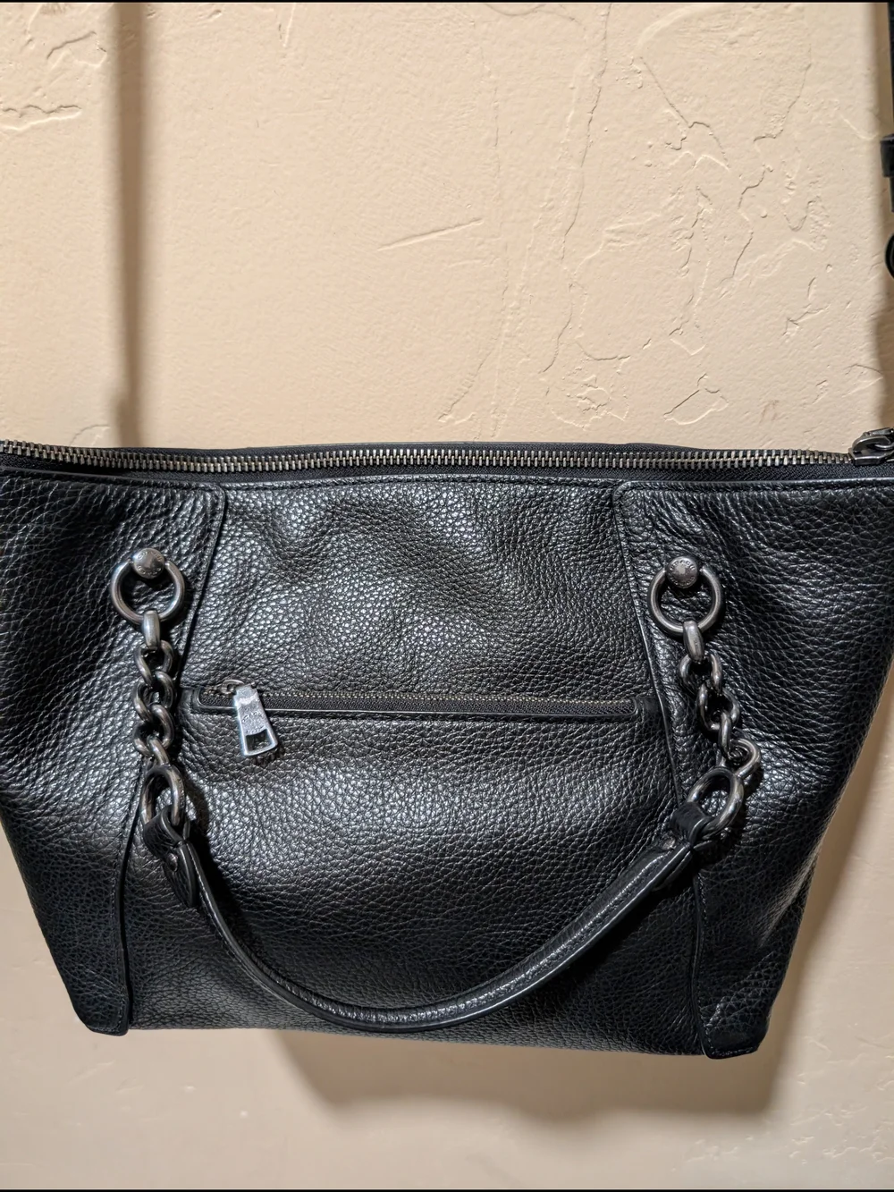 Coach Kacey Pebbled Leather Black Shoulder Crossbody Bag Purse C8317